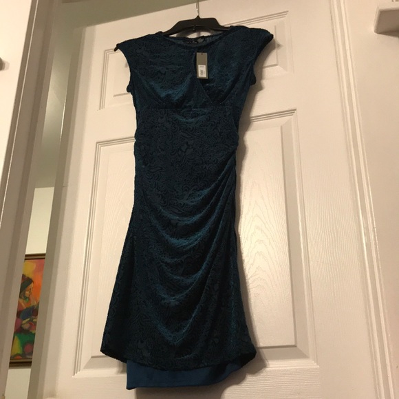 NWT Apt 9 Dark Green Burnout Dress w/ Slip - Picture 6 of 6